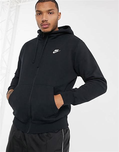 nike club schwarze kapuzenjacke mit reißverschluss|Nike Unite .